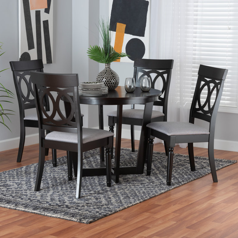 Ensemble repas pour 4 personnes Marsworth, Gris / brun foncé