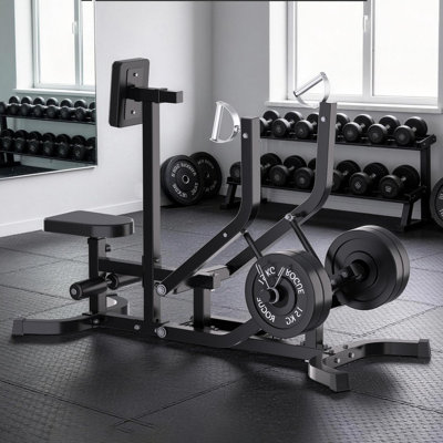 Seated Row Machine for Home Gym, Plate-Loaded Back Exerciser with Independent Arms & Rotating Handles, 400LBS Capacity