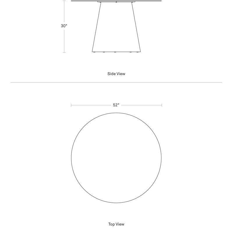 Circula Round Dining Table, White, Standard (30" Height), 52" W x 52" L