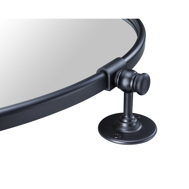 Miroir de salle de bain mural Luecinda, 24 po x 24 po, Noir