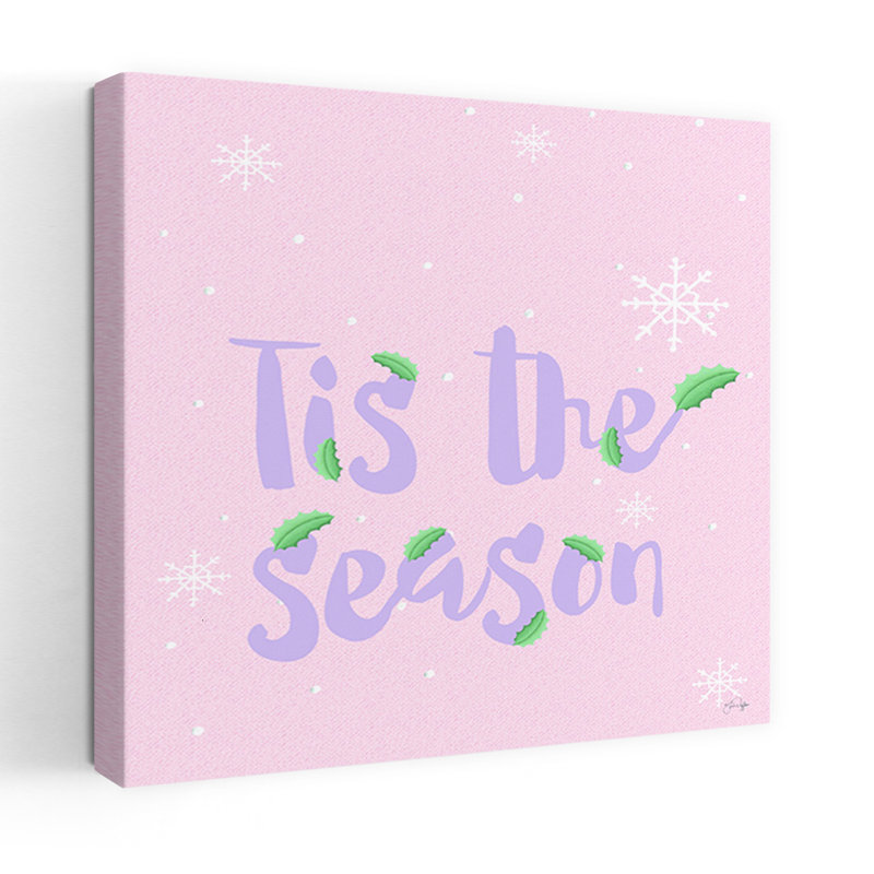 «Tis The Season», art abstrait contemporain hivernal, H 48 po x l 48 po