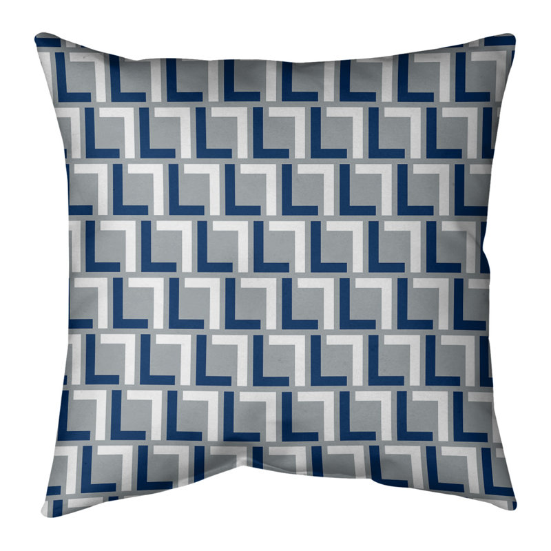 Housse de coussin Indianapolis, Gris / bleu, 16" x 16", Polyester filé