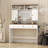 Farmhouse Dressing Table with Lighted Mirror and Storage