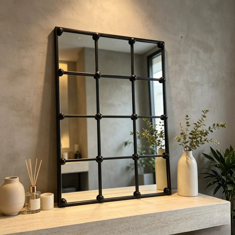 Industrial Grid Wall Mirror