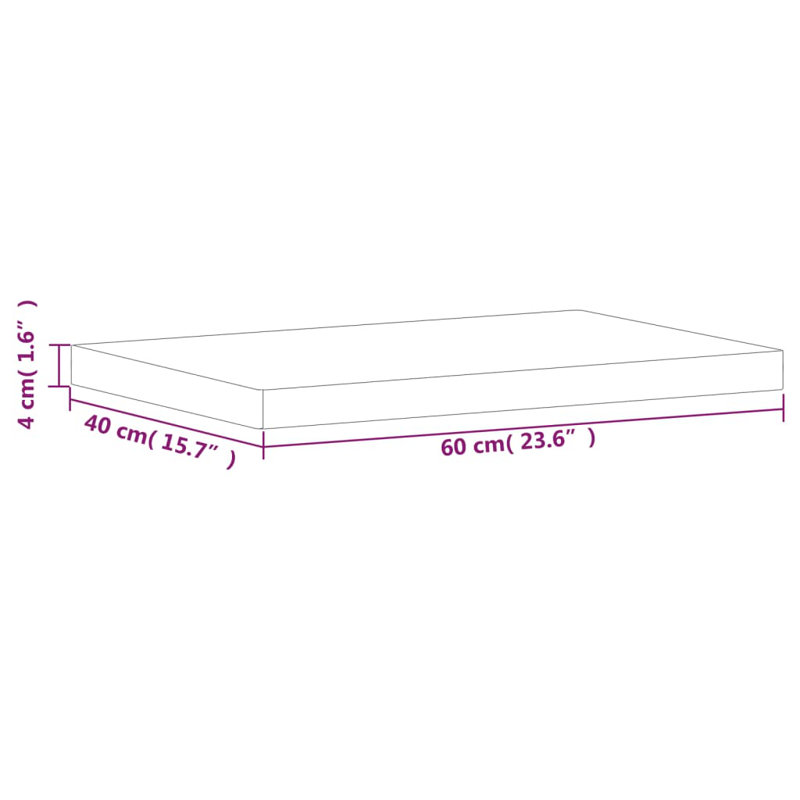 Gracie Chopping Board Solid Wood Beech, 4cm H x 60cm W x 40cm D