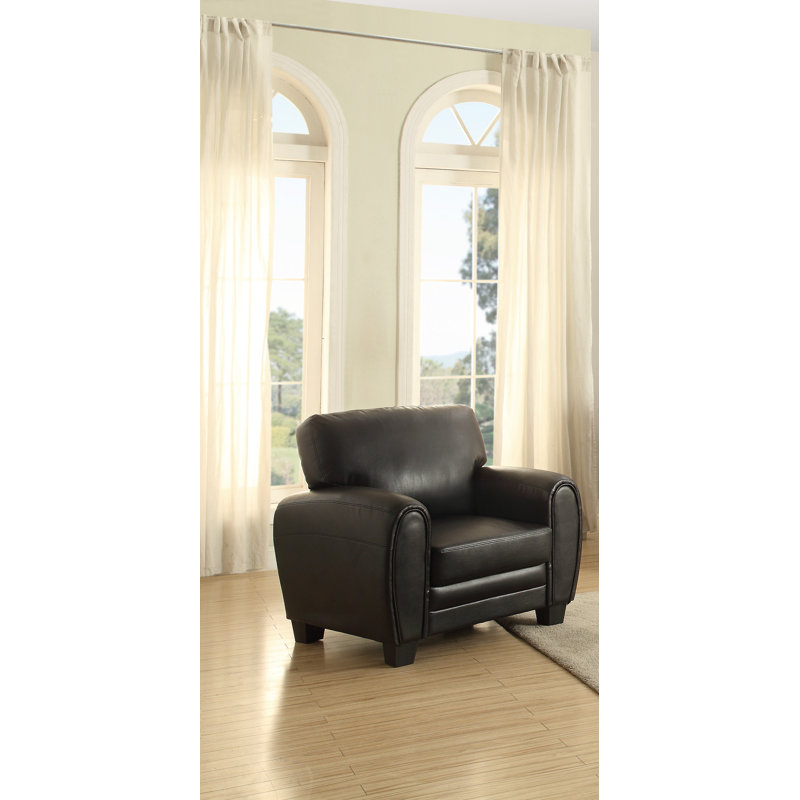 Coombs Faux Leather Armchair, Black Faux Leather