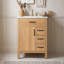Meuble-lavabo autoportant avec lavabo en céramique, charnières à fermeture en douceur, tiroir rabattable et support de rangement double couche