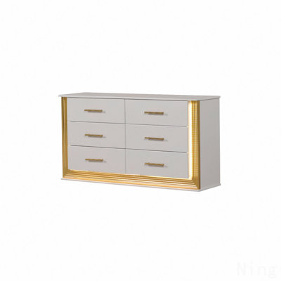 Commode 6 tiroirs, fabrication en bois de style contemporain