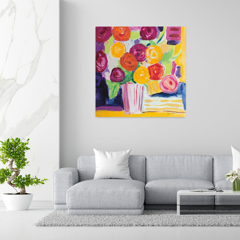 Art contemporain avec cercles abstraits, H 48 po x l 48 po