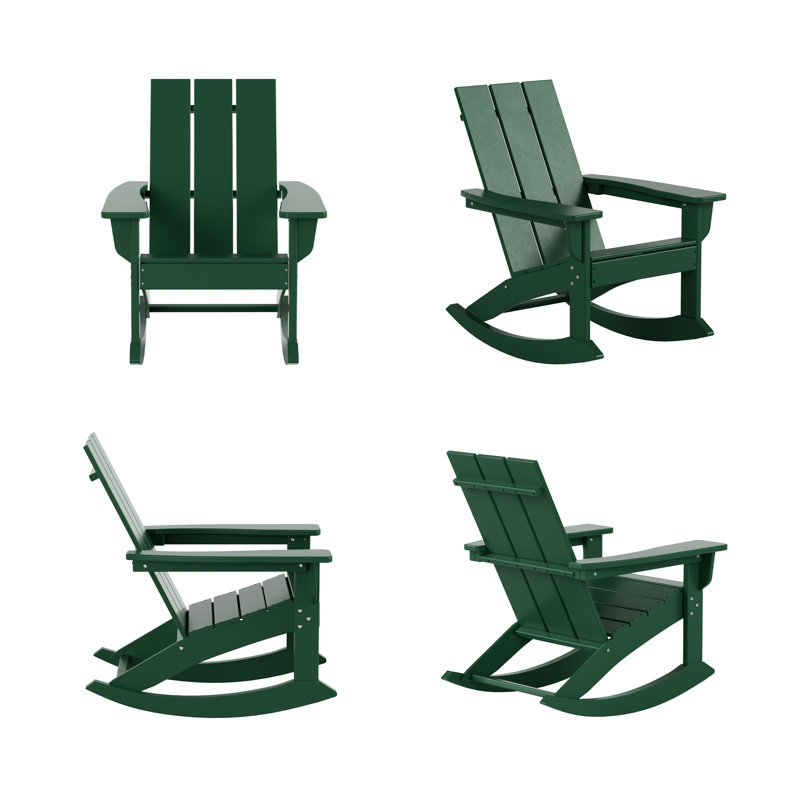 Chaise berçante d'extérieur en plastique Joubert, Vert foncé