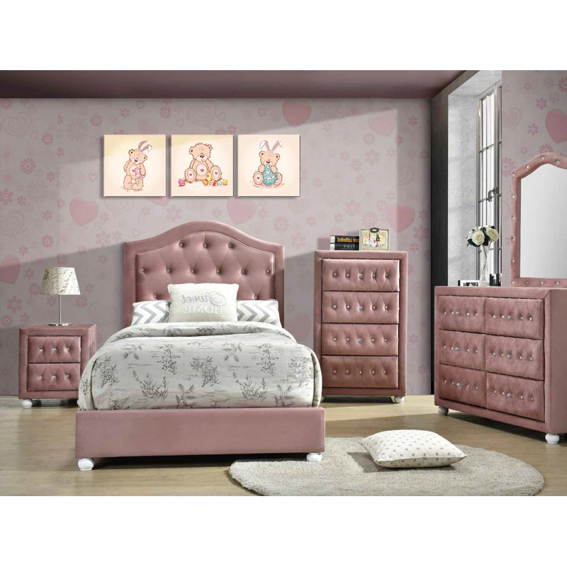 Sahily 2 - Drawer Nightstand in Pink