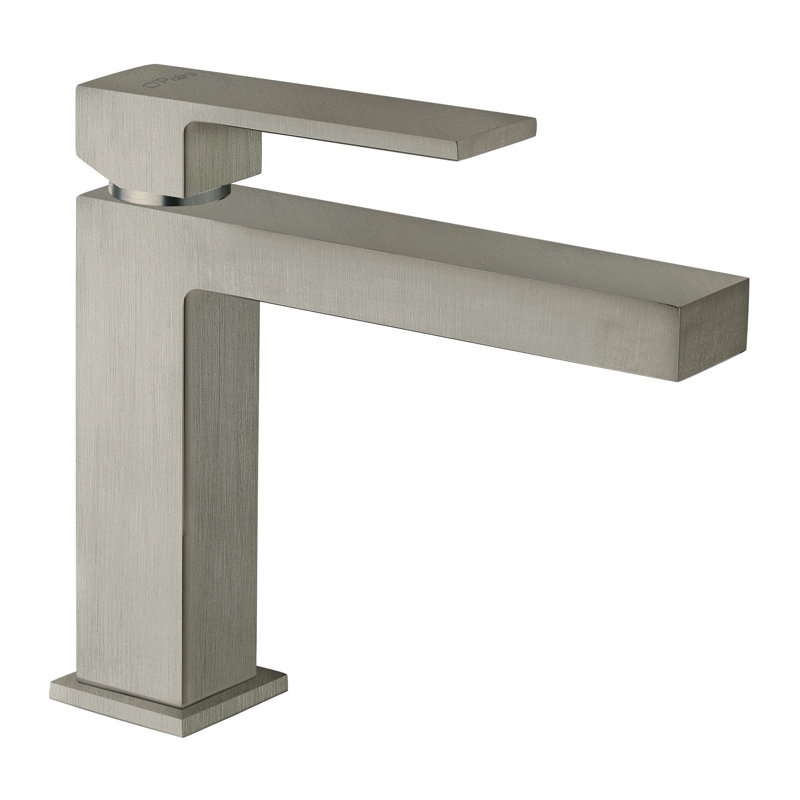 Quadro Single-Hole Bathroom Faucet with Drain Assembly, Brushed Nickel