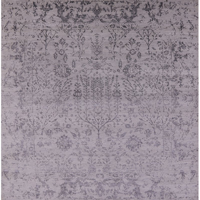 Tapis floral gris Huler
