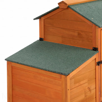 Poulailler portatif mobile avec boîte de nidification, chambre de couchage, fenêtre de soleil, portes de plateau coulissant et roulettes pour la cour extérieure, petits animaux