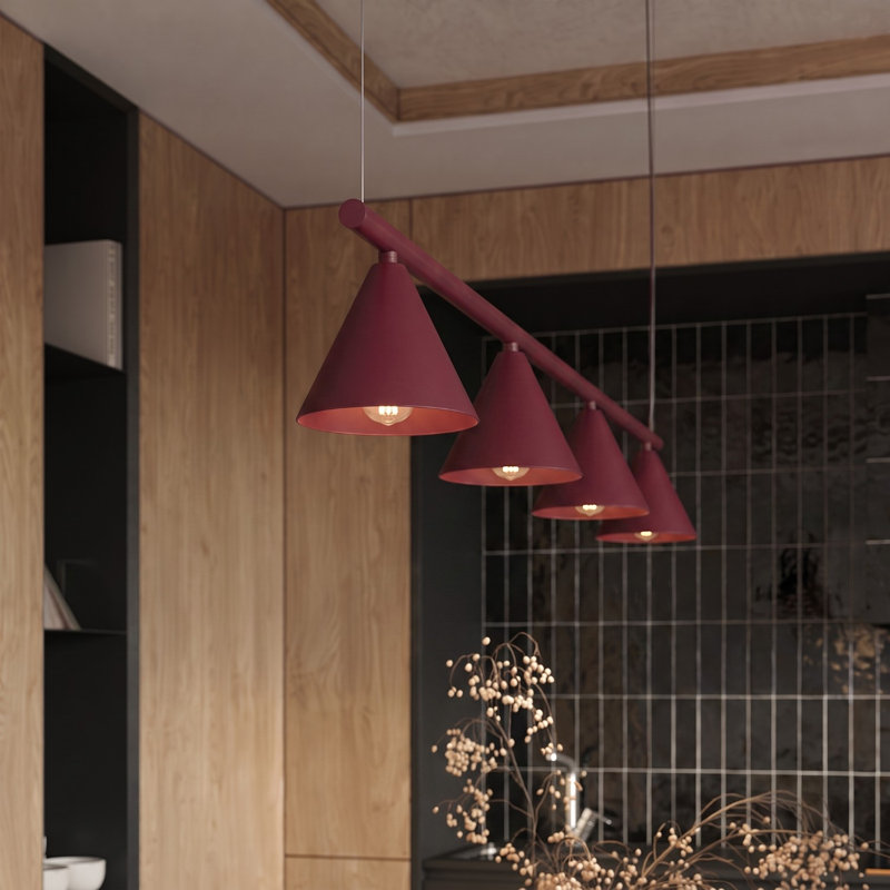 Chandelier NOX 4L white, Burgundy