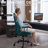 Diamond Quilted PU Leather Office Chair with Premium Durable Construction, Slient Wheels, Easy Assembly, Green-677448572