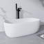 Baignoire de trempage autoportante en résine 51 po à surface solide avec trop-plein et bonde escamotable 51 po