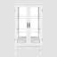 Cabinet Curio avec tablettes réglables et panneau arrière en miroir, portes en verre trempé (blanc, 3 niveaux)-290121405