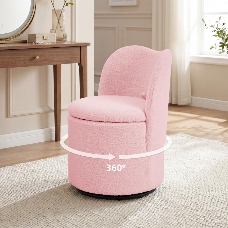 Upholstered Swivel Accent Chair, Pink