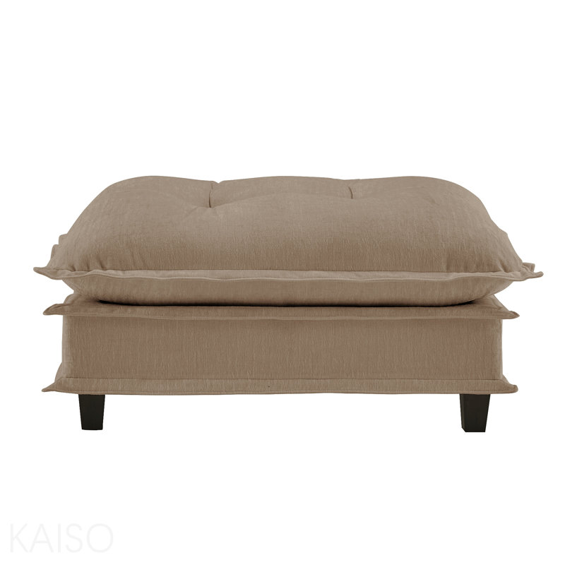 Repose-pieds 73 po en chenille café clair, Café clair