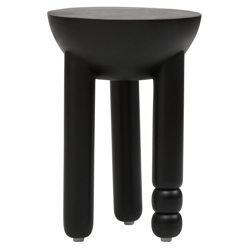 Demel Solid Wood End Table, Black