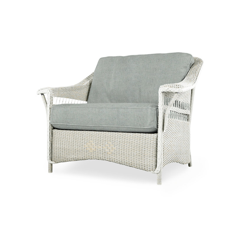 Nantucket Outdoor Lounge Chair, Serene Ocean, Antique White