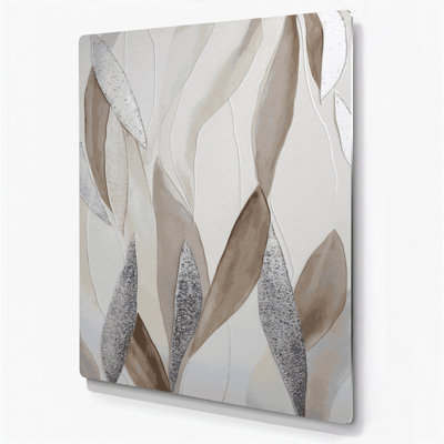Abstrait aquarelle 65, art mural en métal brun