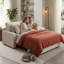 Teddy Fabric L‑Shape Pull‑Out Sofa Bed with Storage Chaise, Corner Sofa Bed Sleeper Couch, Available in White, Dark Green, Dark Grey-516975911