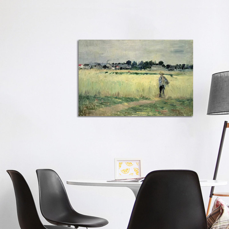 In The Wheatfield At Gennevilliers, 1875 by Berthe Morisot - Wrapped Canvas Painting, 66.04cm H x 101.6cm W x 1.905cm D