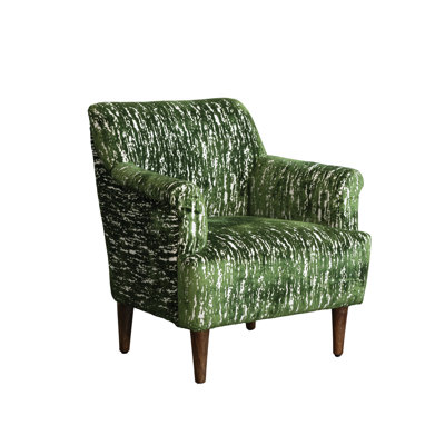 Chaise rembourrée en velours Burnout avec pieds en bois de manguier