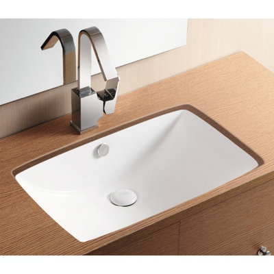 Caracalla Ceramica II 15.35'' Glossy White Ceramic Rectangular Bathroom Sink with Overflow