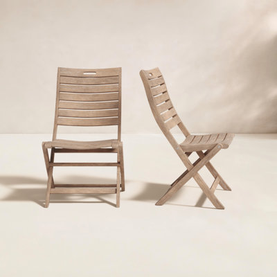 Kinsler Foldable Eucalyptus Patio Side Chair