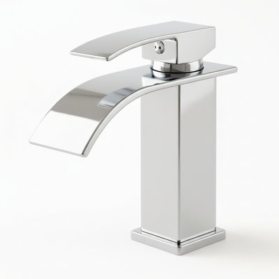 Robinet pour salle de bain à poignée simple, robinet de lavabo en acier inoxydable avec cartouche en céramique, finition nickel brossé haute performance, conduites d'alimentation essentielles incluses, profondeur de 13,93 po, largeur de 7,9 po, 2,85 po