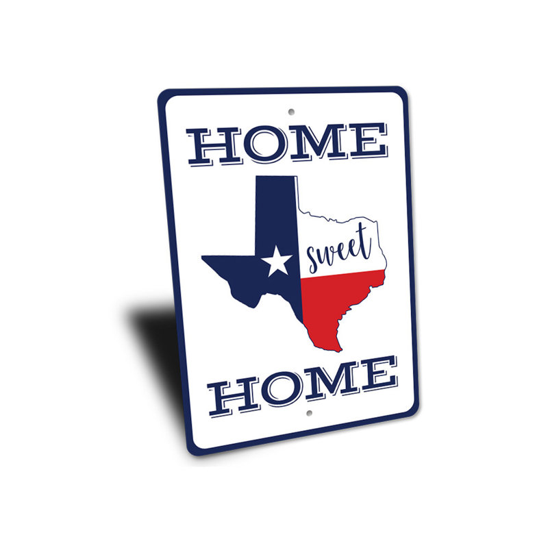 Plaque en aluminium Texas Home, H 14 po x l 10 po x P 0,04 po