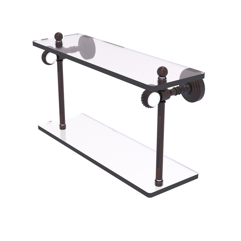 Étagère à 2 niveaux Jarrell, H 5,12 po x l 16 po x p 9,3 po, Bronze vénitien