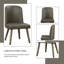 Ensemble de 2 chaises d'appoint Waylon en cuir synthétique gris et finition chêne gris