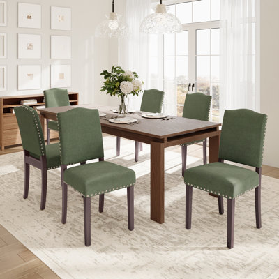 Upholstered Parsons Dining Chairs, Linen Side Chair
