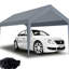 Bâche de garage 3 x 6 m (10 x 20 pi), imperméable et dotée de 72 boucles élastiques. Bâche en polypropylène gris pour abri de voiture. Installation rapide et facile. Bâche de remplacement protégée pour une installation aisée.
