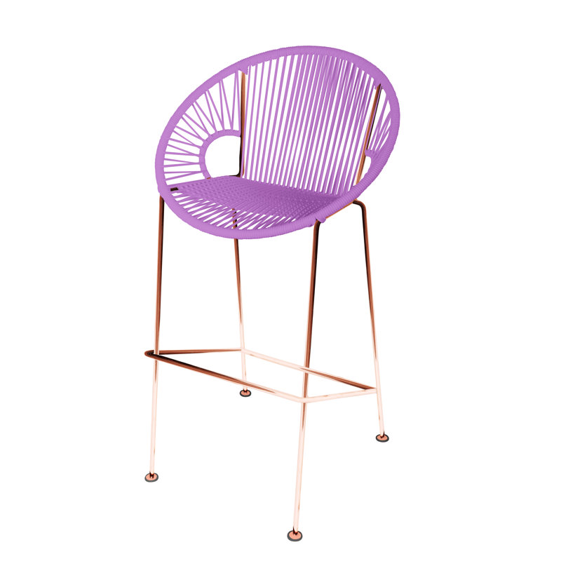 Puerto Outdoor Handmade Counter Height Stool, Copper, Orchid