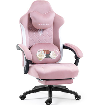 Dowinx Fabric Gaming Chair with Heated Massage, High Back PC Chair with Pocket Spring Cushion by Hokku Designs