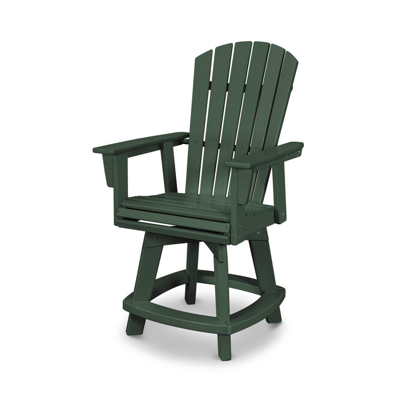 Chaise de comptoir pivotante Nautical Curveback Adirondack, 23,25 po, Vert