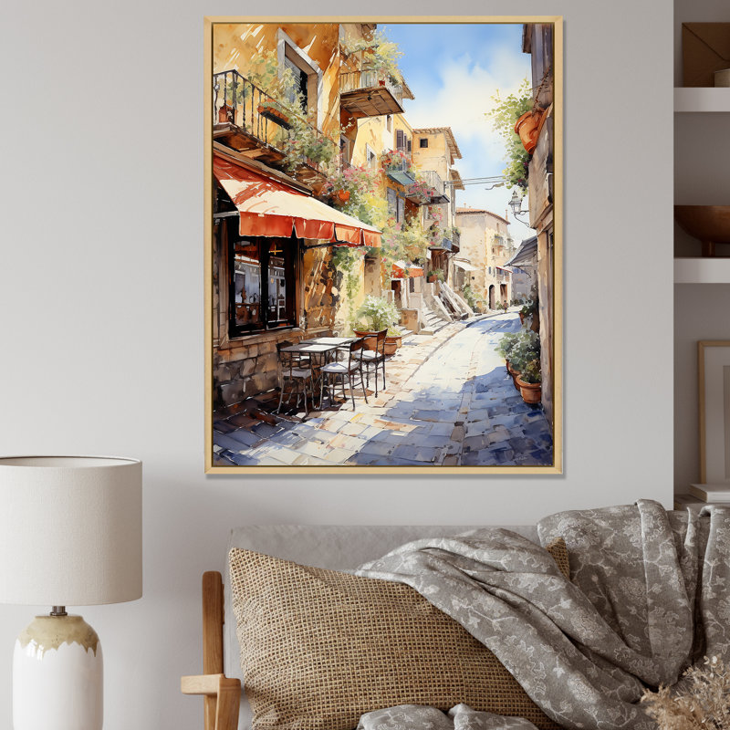 "Italian Village Essence 2", Cadre flottant brun, 40" H x 30" W