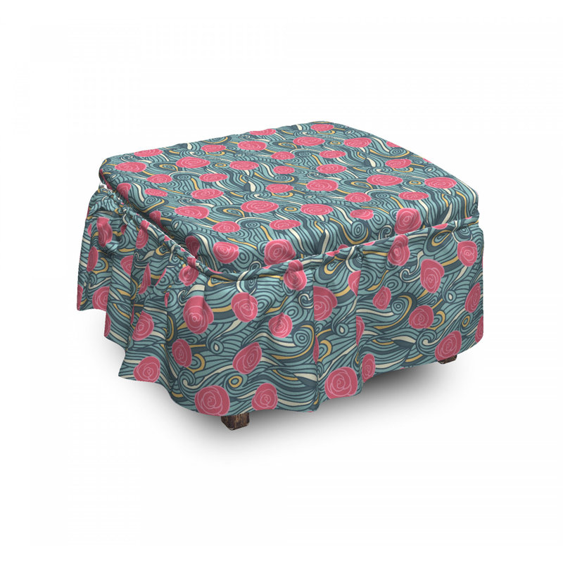 Housse pour repose-pieds Waves and Roses