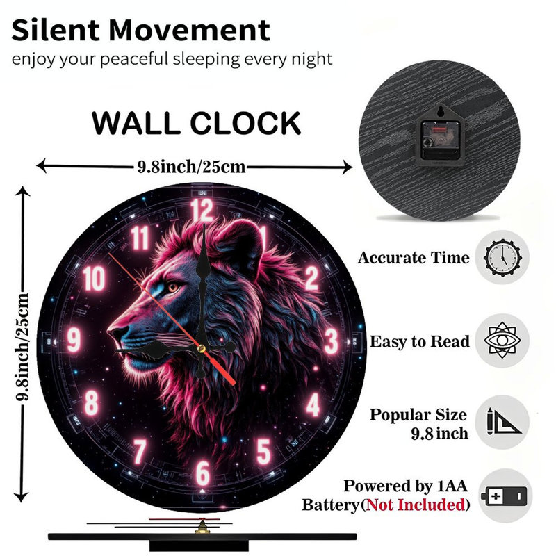 Horloge libellule néon