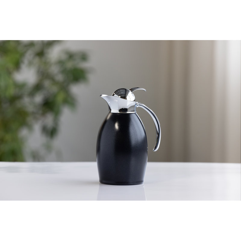 Desserte à bouton-poussoir en acier inoxydable, Noir radiant