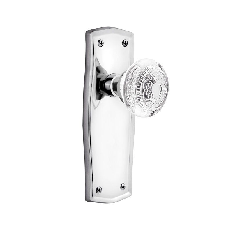 Plaque Prairie avec œuf en cristal et bouton de fléchettes, Chrome brillant
