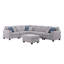 Canapé modulaire en L gris clair de 7 po avec repose-pieds et porte-gobelet Cooper