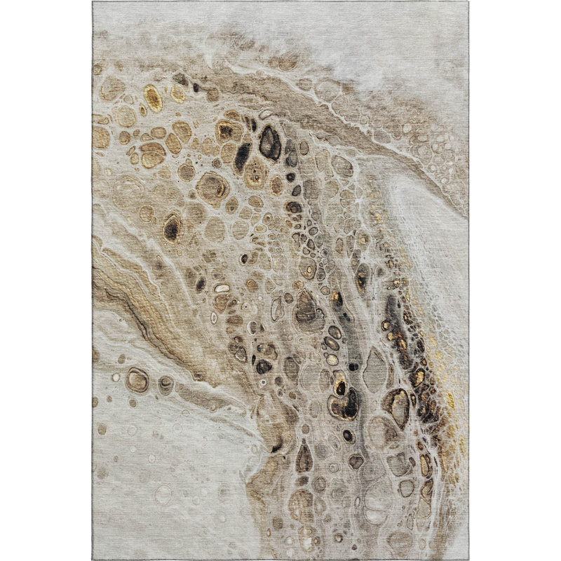 Premium Machine Washable Mayfield AMF1934 Abstract Rug, Rectangle 9' x 12'