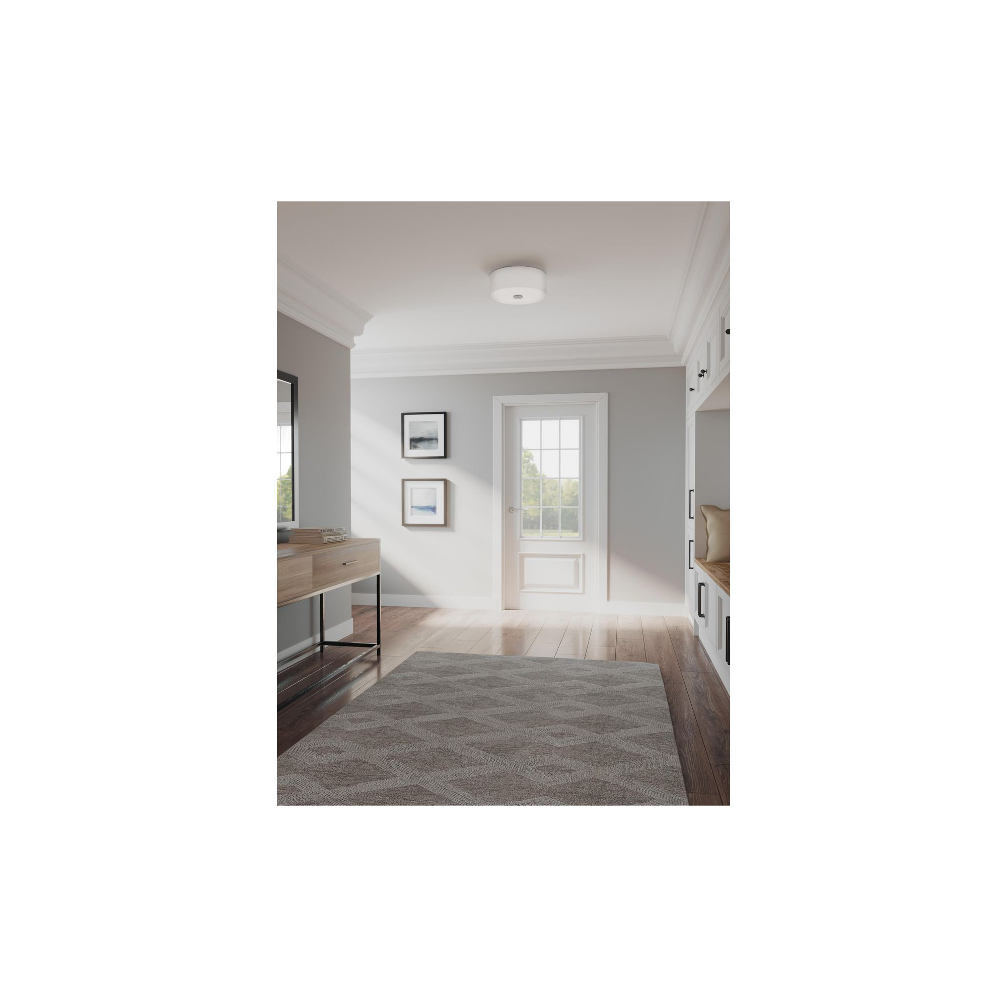 Chantey 2 Light Linen Flush Mount, Antique Bronze