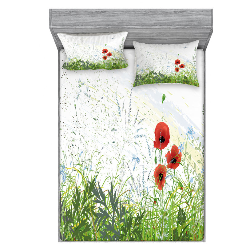 Microfiber Sheet Set, Queen Sheet Set with Fitted Sheet